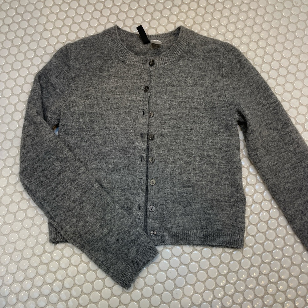 Wool Blend Gray Women's Cardigan